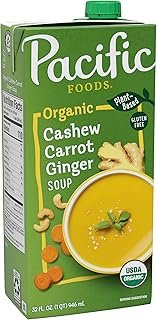 Pacific Foods Organic Cashew Carrot Ginger Soup, 32 oz Carton