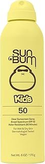 Sun Bum Kids SPF 50 Sunscreen Clear Body Spray - Broad Spectrum Water-Resistant with Vitamin E - Wet or Dry Skin Application - Hawaii 104 Act Compliant (Without Octinoxate & Oxybenzone) - 6 oz