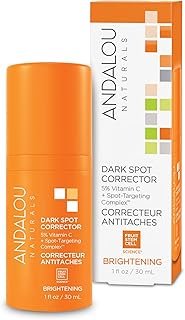 Andalou Naturals Dark Spot Corrector, Complexion Enhancing Face Serum with Vitamin C, May Help Hyperpigmentation, Reduce the Appearance of Acne Scars, Age Spots & UV Damage, 1 Oz