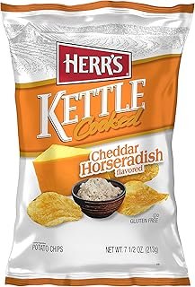 HERR'S Cheddar Horseradish Kettle Chips, 7.5 Ounce ( Pack May Vary )