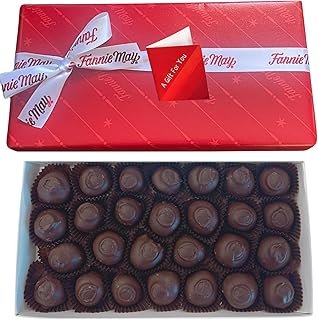 Fannie May Milk Chocolate covered Chocolate Buttercream (Milk Mays), Signature Wrapped 1 lb. Box - Gift Basket with Gift Tag & Insulated Shipper
