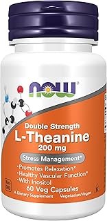 NOW Foods Supplements, L-Theanine 200 mg with Inositol, Stress Management*, 60 Veg Capsules