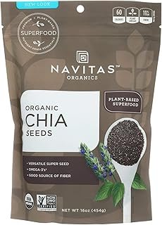 Navitas Organics Chia Seeds, USDA Certified Organic, Non-GMO, Gluten-Free, 16 Ounce (Pack of 6)
