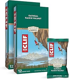 CLIF BARS - Energy Bars - Oatmeal Raisin Walnut - Made with Organic Oats - Plant Based Food - Vegetarian - Kosher (2.4 Ounce Protein Bars, 24 Count)