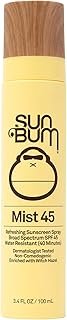 Sun Bum Original SPF 45 Sunscreen Mist - Broad Spectrum Moisturizing Facial Sunscreen Spray with Vitamin E - Hawaii 104 Act Compliant (Made without Octinoxate & Oxybenzone) - Travel Size - 3.4 oz