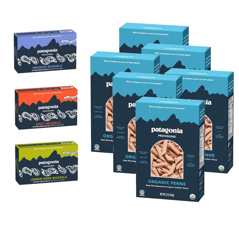 Patagonia Provisions Mussels & Pasta 9-Piece Bundle | Seafood Responsibly Sourced in Spain | High Fiber, High Protein Meals
