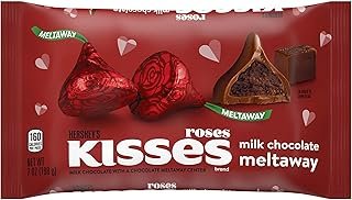 HERSHEY'S KISSES Roses Milk Chocolate meltaway Candy, Valentine's Day, 7 oz Bag