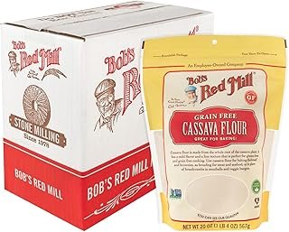 Bob's Red Mill Cassava Flour, 20oz (Pack of 4) - Non GMO, Gluten Free, Vegan, Paleo Friendly, Kosher