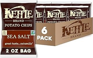 Kettle Brand Potato Chips, Sea Salt Kettle Chips, Snack Bag, 2 Oz (Pack of 6)
