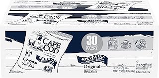 Cape Cod Potato Chips, Original Less Fat Kettle Cooked Chips, Snack Bags, Reduced Fat Original, 0.75 Oz (30 Count)