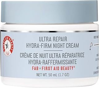 First Aid Beauty Ultra Repair Hydra-Firm Night Cream, Hydrating Night Repair Skin Cream, Visibly Combat Signs of Aging, Deeply Rich & Buttery Texture, Alcohol Free, Sensitive Skin Safe, 1.7 oz