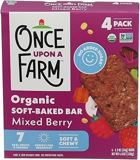Once Upon a Farm Organic Mixed Berry Soft-Baked Bars, 4 Count