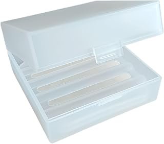 Travel Soap Container with Draining Layer, Square Soap Dish Bar Soap Holder for Shower with Lid Soapbox Bathroom Soap Dishes fit Dr Squatch Bars for Traveling Vonpri (Clear)