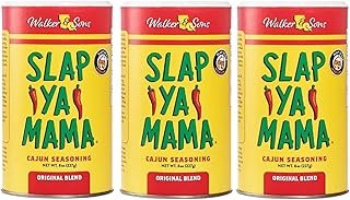 SLAP YA MAMA Original Blend Cajun Seasoning - 8 oz Can, Pack of 3, All Natural, MSG Free, Kosher - Authentic Louisiana Flavor