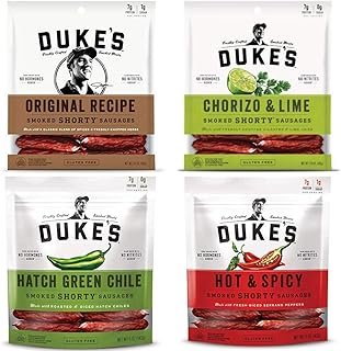 Duke's Shorty Smoked Sausages 5 Ounce, 4 Flavor Variety Pack - By Opulent Supply