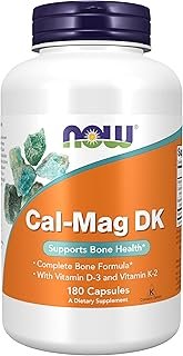 NOW Foods Supplements, Cal-Mag DK with Vitamin D-3 and Vitamin K-2, Supports Bone Health*, 180 Capsules