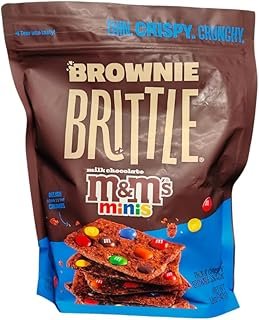 Sheila G's Brownie Brittle – M&Ms | Thin and Crispy | Sweet Snacks | Family Size (Pack of 1, 12oz) | Rich Gourmet Brownie Bites Dessert