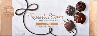 Russell Stover Assorted Milk and Dark Chocolates, Chocolate Gift Box, 9.4 Ounce (17 Pieces)