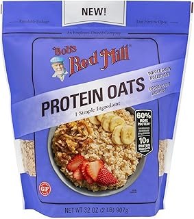 Bob's Red Mill Gluten Free Protein Oats, 32oz (Pack of 1) - 10g Protein/Serving, Non GMO, Whole Grain, Vegan, Kosher