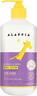 Alaffia EveryDay Shea Body Lotion, Gentle for Babies and Up, Gently Helps Clean Skin and Calm Children with Shea Butter, Lemon Balm, and Lavender Oil, Fair Trade, Lemon Lavender, 16 Fl Oz