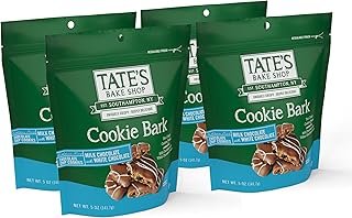 Tate's Bake Shop Cookie Bark, Chocolate Chip Cookies in Milk Chocolate with White Chocolate Drizzle, 4-5 oz Bags