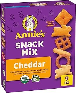 Annie's Homegrown Organic Cheddar Snack Mix, Bunnies Cheddar, 9 Oz
