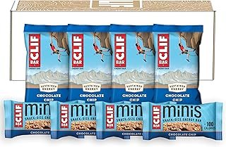 CLIF Bar Chocolate Chip - Full Size and Mini Energy Bars - Made with Organic Oats - Non-GMO - Plant Based - 2.4 oz. and 0.99 oz. (20 Count)