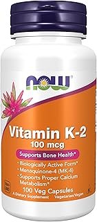 NOW Foods Supplements, Vitamin K-2 100 mcg, Menaquinone-4 (MK-4), Supports Bone Health*, 100 Veg Capsules