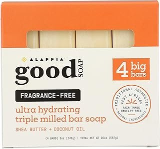 Alaffia Fragrance Free Good Soap Value Pack 4 Count, 20 OZ