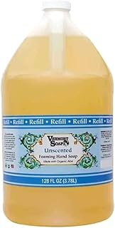 VERMONT SOAP Organics Foaming Hand Soap, Liquid Soap with Pre-diluted Formula - Ready to Use Simply Unscented Hand Soap With Convenient and Economical Gallon Refill Size