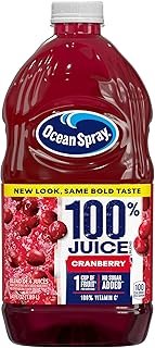 Ocean Spray 100% Juice, Cranberry, 64 Fl Oz Bottle (Pack of 8)