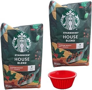 Cup 1 PCS Bundle with Starbucks House Blend, 100% Arabica, Whole Bean Coffee, Medium Roast, (2 Pack, 40 oz) + 1 Cup King Buy Box - 3 Items