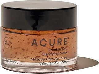 Acure Zombie Cell Clarifying Mask - Detoxifying Face Mask with Niacinamide, Pore Minimizer, Facial Treatment for Dark Spots & Blackheads, Exfoliating Skincare, Sulfate Free - 1.3 fl oz