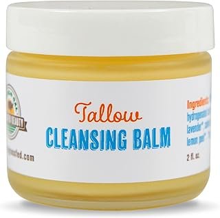 Buffalo Gal Grassfed Beauty - Tallow Cleansing Balm, All-Natural Make Up Remover Balm, Handcrafted Cleansing Balm Make Up Remover, Safe for All Skin Types, 2 oz