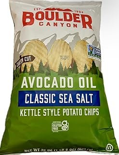 Generic Boulder Canyon Avocado Oil Classic Sea Salt Kettle Style Potato Chips, 22 OZ/1 lb 6 oz (Pack of 1) NON-GMO, GLUTEN FREE