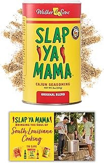 SLAP YA MAMA Original Blend Cajun Seasoning - 8 oz Can, Pack of 1, All Natural, MSG Free, Kosher - Authentic Louisiana Flavor