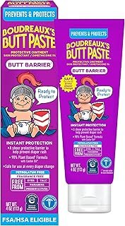 Boudreaux's Butt Paste Butt Barrier Ointment, Rash Prevention, 4oz tube