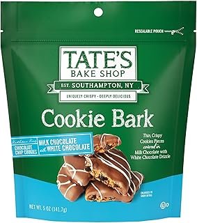 Tate's Bake Shop Cookie Bark, Chocolate Chip Cookies with Milk Chocolate with White Chocolate Drizzle, 5 oz
