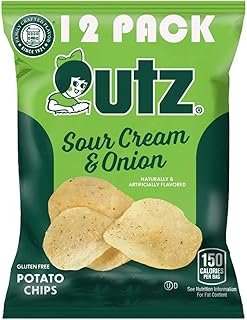 Sour Cream and Onion Utz: Potato Chips Snack Bags – 1.5 oz Each [Pack of 12] – SUPERDEALS Value Bundle with Mystery Gift