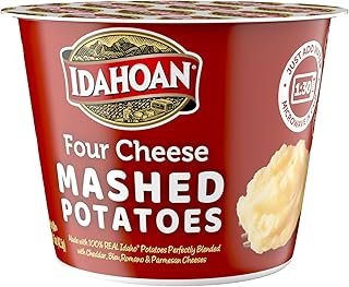 Idahoan Four Cheese Mashed Potatoes, Made with Gluten-Free 100-Percent Real Idaho Potatoes, 1.5 oz Cup (Pack of 10)