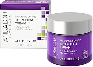 Andalou Naturals Hyaluronic DMAE Lift & Firm Skin Cream | Anti Aging Face Moisturizer With Hyaluronic Acid |Helps Reduce Fine Lines & Wrinkles | 1.7 oz