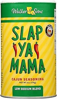 Slap Ya Mama Cajun Seasoning from Louisiana, Low Sodium Blend, No MSG and Kosher, 6 Ounce Can, Pack of 3