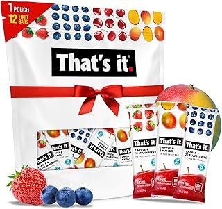 That's it. Variety Pack 100% Natural Real Fruit Bar, Best High Fiber Vegan, Gluten Free Healthy Snack, Paleo for Children & Adults, Non GMO No Added Sugar, No Preservatives Energy Food (12 Pack)