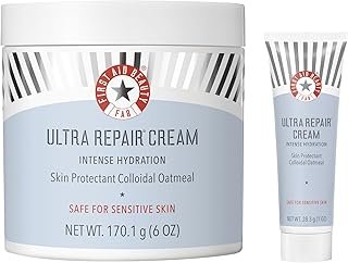 First Aid Beauty Ultra Repair Cream, Intense Hydration Whipped Colloidal Oatmeal, Clinically Proven to Strengthen Skin Barrier in 7 Days & Helps Relieve Eczema, Luxury Moisturizer, 6 oz + Bonus, 2ct