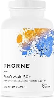 THORNE Men's Multi 50+ - Comprehensive Daily Multivitamin with Vitamins A, B6, B12, C, D, E, Zinc & More - Support Heart, Brain, Prostate, Muscle & Immune Health* - 180 Capsules