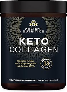 Ancient Nutrition Keto Collagen Powder Drink Mix, Keto Diet Supplement with MCT, Hydrolyzed Collagen Peptides to Support Healthy Skin and Joints, 30 Servings, 19 oz (Packaging May Vary)