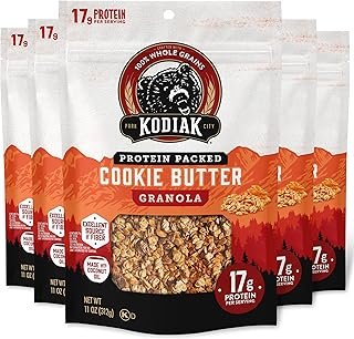 Kodiak Cakes Granola Pouch, Cookie Butter, High Protein, 100% Whole Grains (Pack of 5 pouches)