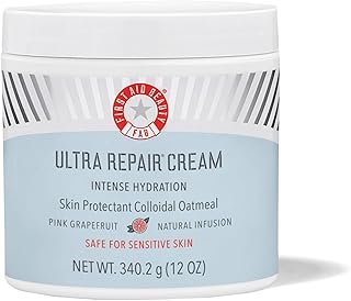 First Aid Beauty Ultra Repair Cream, Intense Hydration Whipped Colloidal Oatmeal, Strengthens Skin Barrier in 7 Days & Helps Relieve Eczema, Luxury Face & Body Moisturizer, Grapefruit Scent, 12 oz