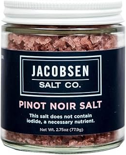 Jacobsen Salt Co. Specialty Sea Salt for Fancy Gourmet Cooking, Infused Sea Salt, Pinot Noir Flavored, 3.5 Ounces