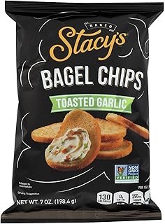 Stacy's PITA CHIPS, Bagel Chips,Toasted Garlic, Pack of 12, Size 7 OZ - No Artificial Ingredients GMO Free